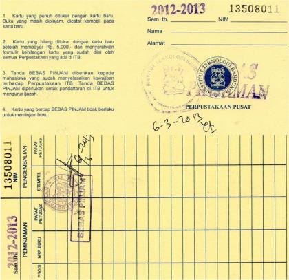 Kartu Perpus Pusat ITB