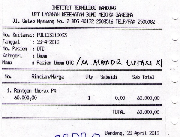 Invoice Rontgen Thorax Bu Mega