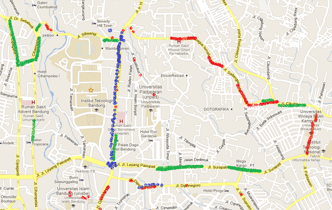 Peta Kerusakan Jalan (dll) di Bandung