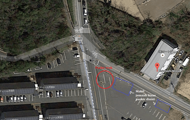 Toyohashi Masjid - peta parkir